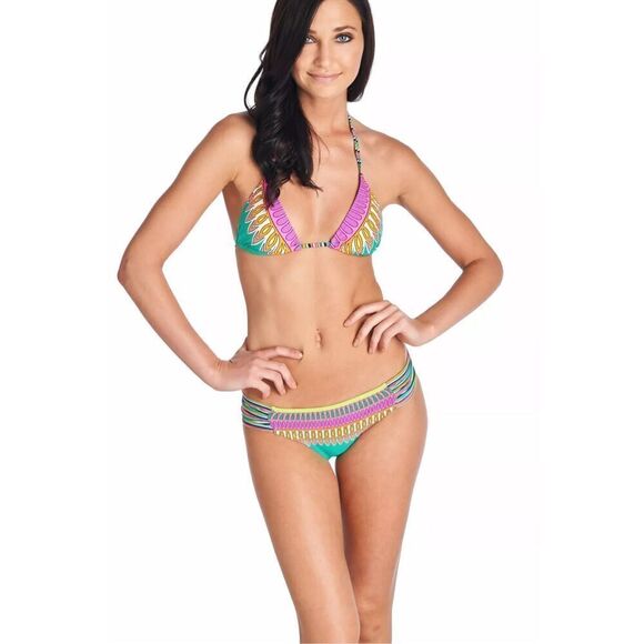 Trina Turk Hipster Bikini Bottom Emerald 4 - Picture 1 of 6
